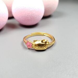 Brand New Hello Kitty 999 Gold Sakura Ring